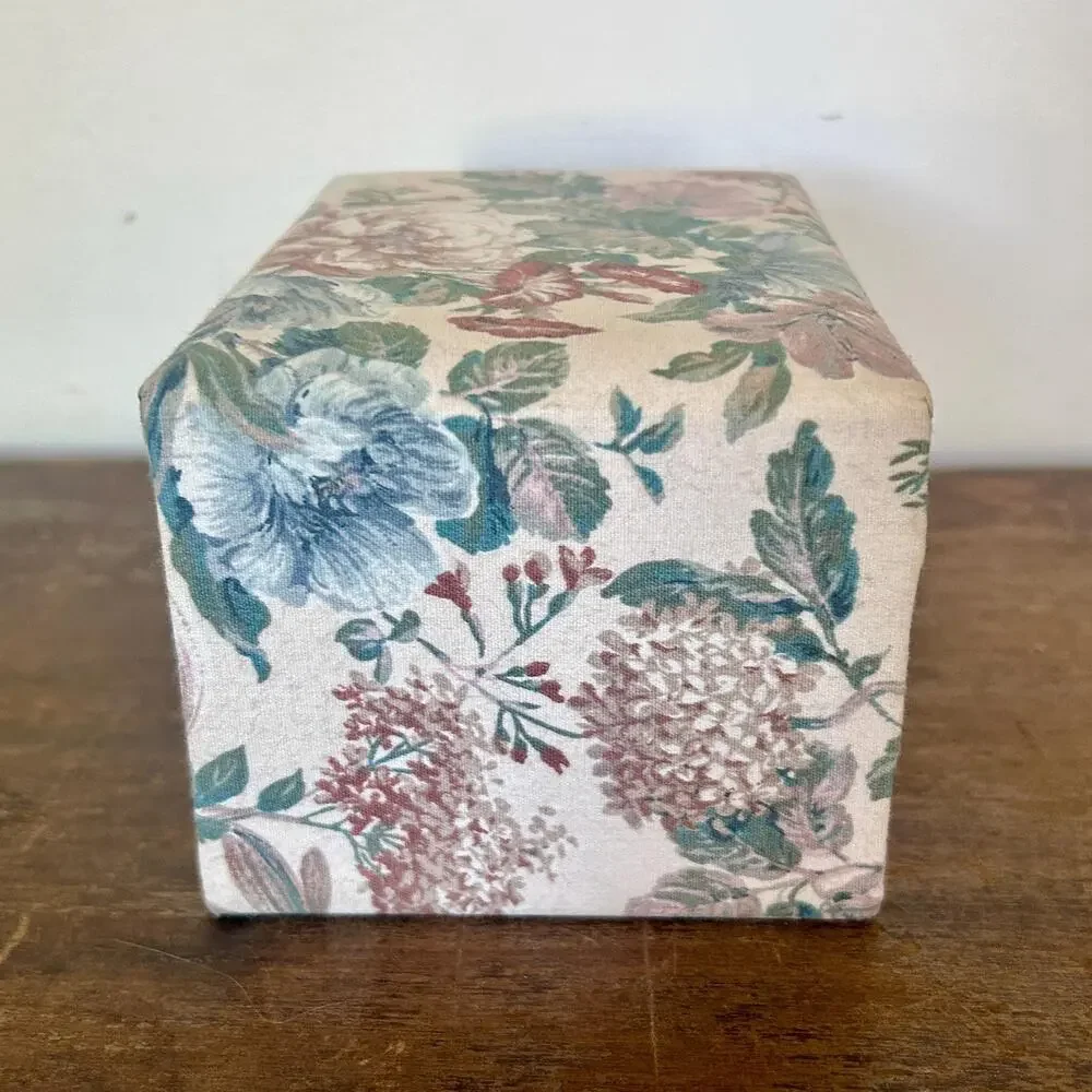 Vintage 90s Chintz Floral Jewelry Box with Drawers | Decorative Fabric Storage